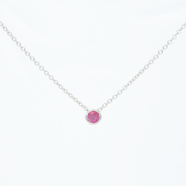 【PURE】ネックレス シルバー925 ロジウムコーティング ルビー