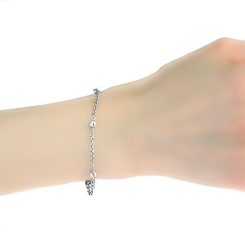 ブレスレット シルバー925 ロジウムコーティング キュービック