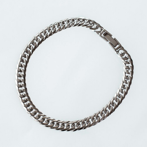 ステンレス 5.7mm6面ダブルキヘイチェーン ブレスレット