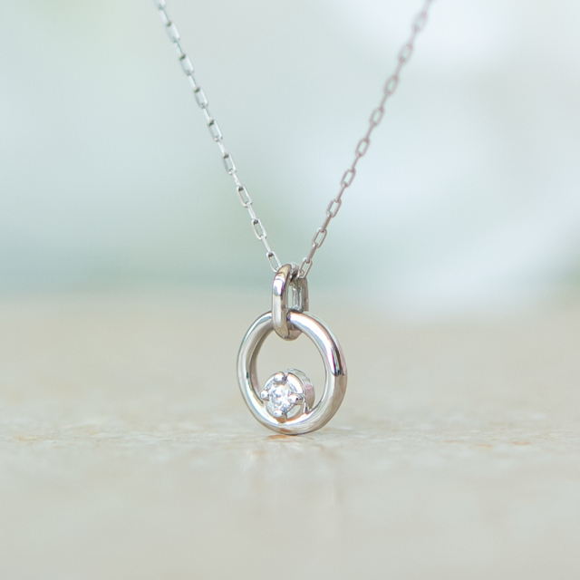 4℃ プラチナ　ネックレス プラチナ ダイヤモンド合計0.2ct ネックレス(四角/スクエア)（4