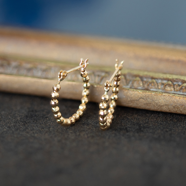 スナップピアス K18イエローゴールド(地金)(ミラーボール)(フープ)[4851300101]