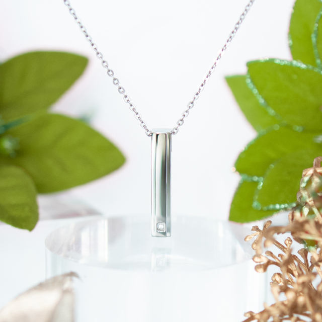 ネックレス サージカルステンレス ブラックIPコーティング キュービックジルコニア