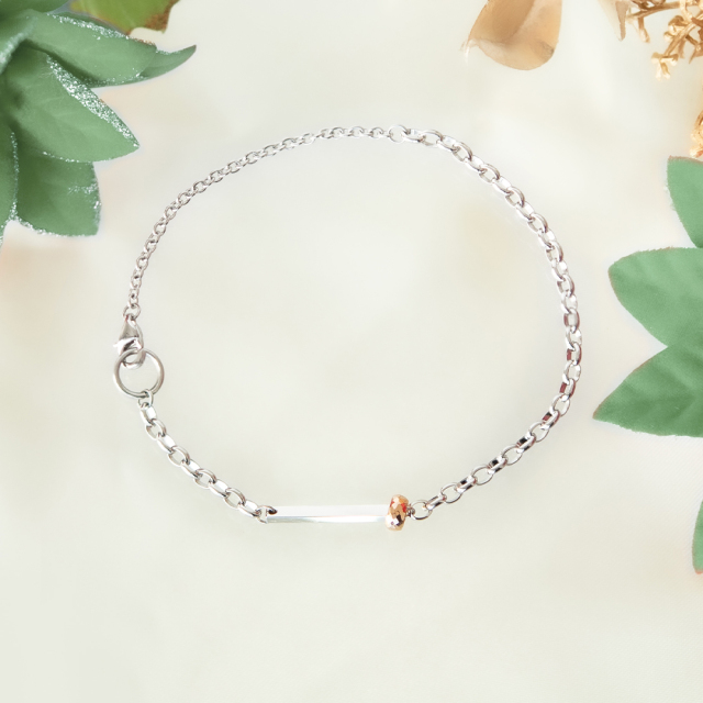 ブレスレット サージカルステンレス ピンクゴールドIPコーティング