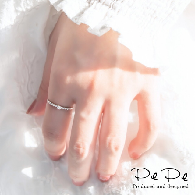 リング プラチナ950 ダイヤモンド合計0.1ct (4月誕生石)[5711140214