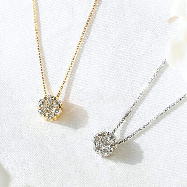 ネックレス K18イエローゴールド・プラチナ ダイヤモンド アクセサリー