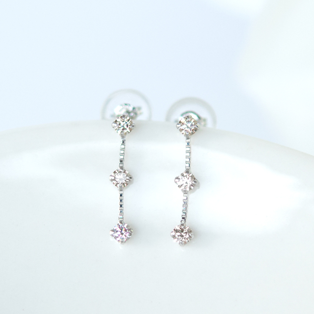 ピアス プラチナ ダイヤモンド合計0.2ct(4月誕生石)(ベネチアチェーン)(鑑別カード付き)[5751140109]