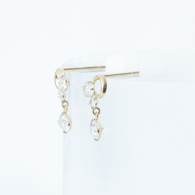 ピアス K10イエローゴールド キュービックジルコニア アクセサリーPePe