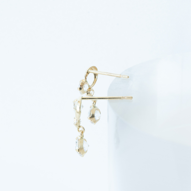 ピアス K10イエローゴールド キュービックジルコニア アクセサリーPePe