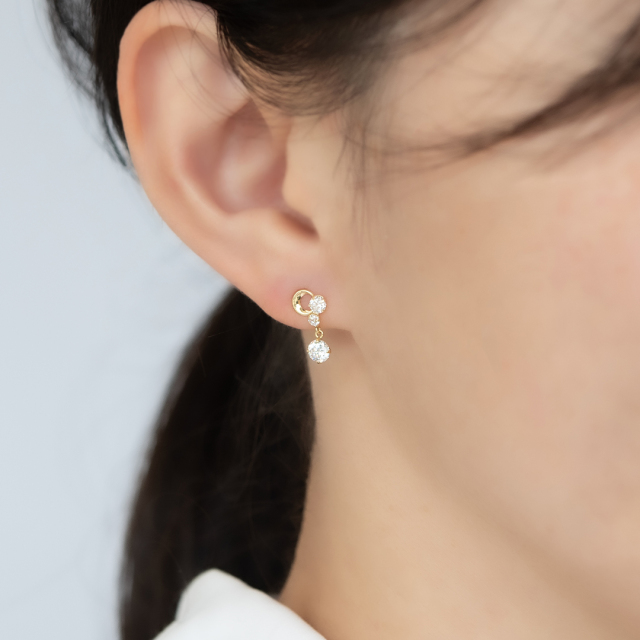 ピアス K10イエローゴールド キュービックジルコニア アクセサリーPePe