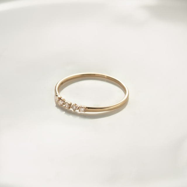 リング K10イエローゴールド ダイヤモンド