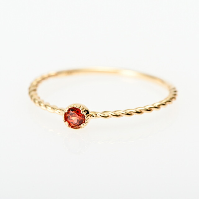 K18 天然石 ガーネット 指輪 リング サイズ13号 4g 18金 1月誕生石 さ迷う 