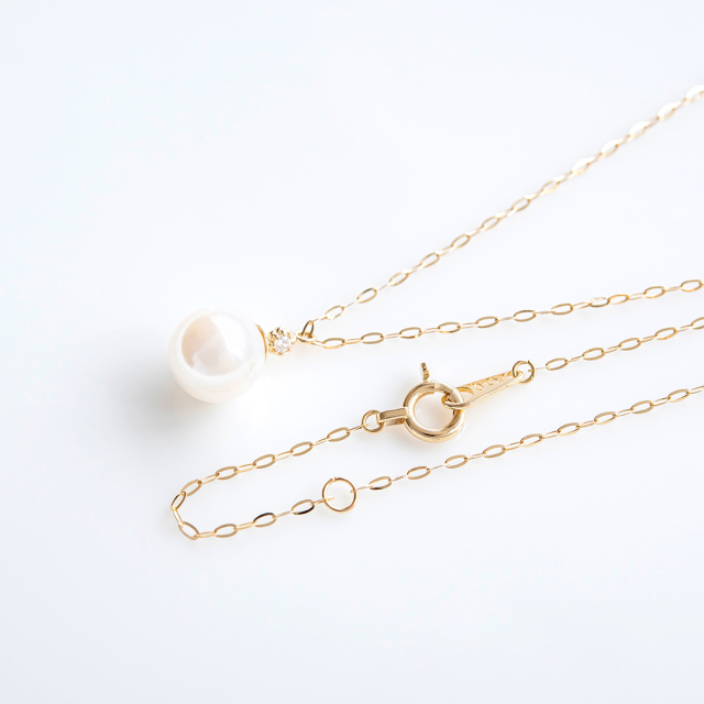 パールネックレス ペンダント アクセサリー キュービック 苫小牧西店 ネックレス K10イエローゴールド アコヤパール キュービックジルコニア
