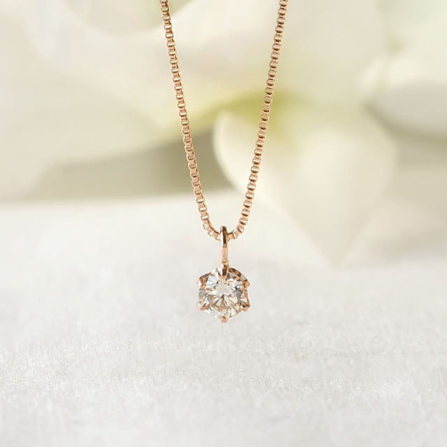 ネックレス K10ピンクゴールド ダイヤモンド アクセサリーPePe
