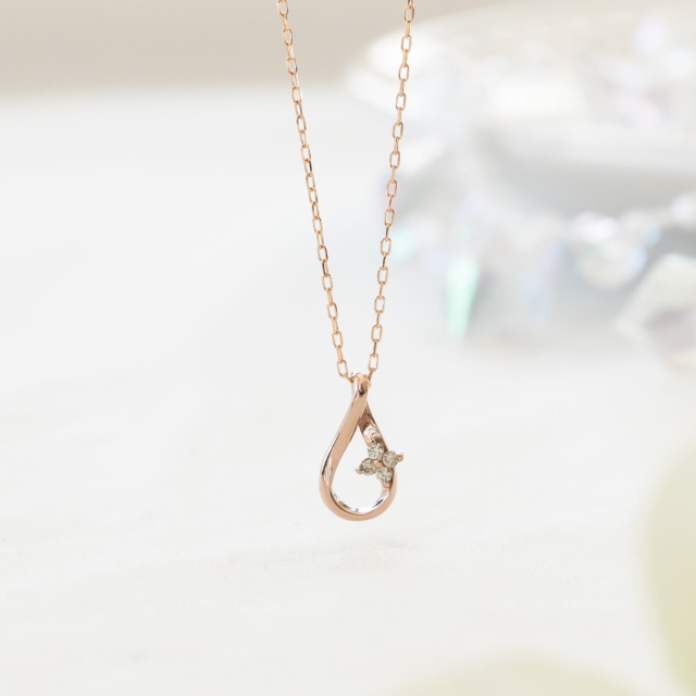 k10 pepe ネックレス ピンクゴールド ネックレス K10ピンクゴールド ダイヤモンド アクセサリーPePe
