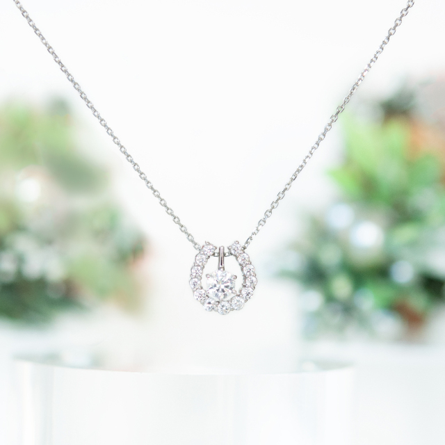 ネックレス シルバー925 ロジウムコーティング キュービックジルコニア