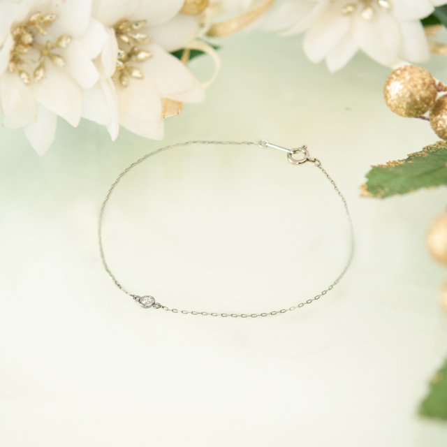 【2025 Christmas gift collection】ブレスレット K10ホワイトゴールド ダイヤモンド