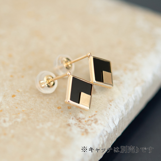 ピアス K10イエローゴールド オニキス アクセサリーPePe オンラインストア