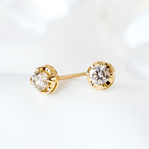 ピアス K10イエローゴールド ダイヤモンド