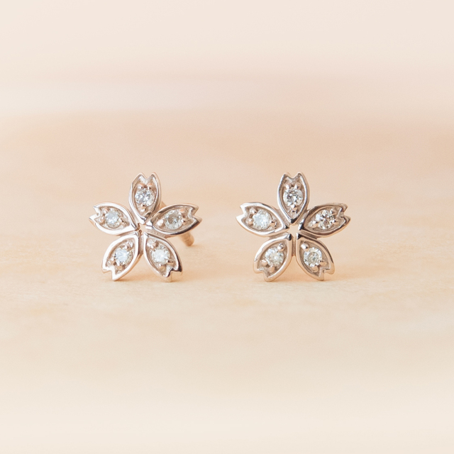 ピアス K10ピンクゴールド ダイヤモンド