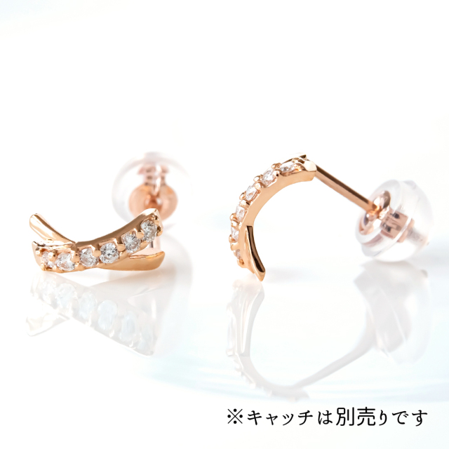 ピアス K10ピンクゴールド ダイヤモンド アクセサリーPePe