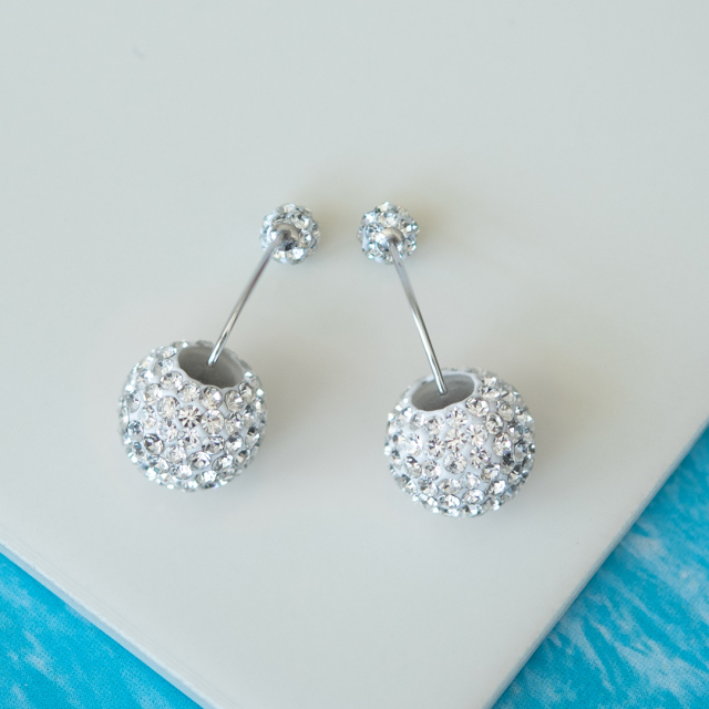 ピアス K10ホワイトゴールド チェコガラス アクセサリーPePe