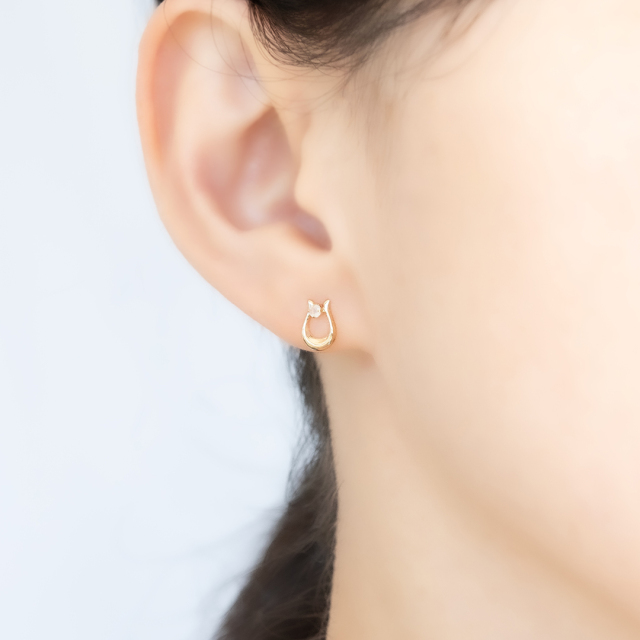 ピアス K10イエローゴールド ムーンストーン アクセサリーPePe