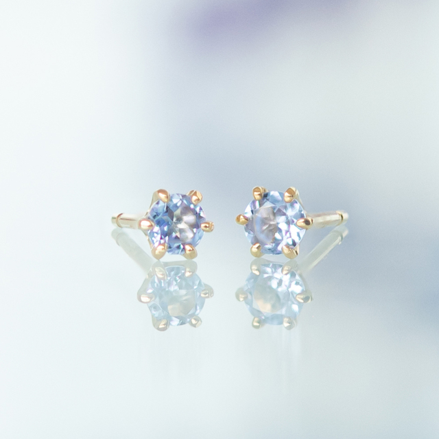 ピアス K18イエローゴールド タンザナイト (12月誕生石) [6252313003]