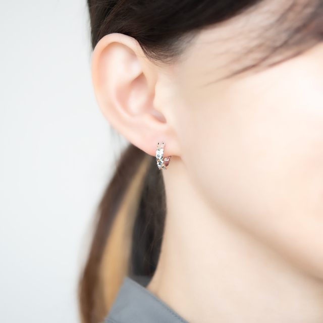 Grande Chambre de Perle シングルピアス Ф 数量限定！】中折れピアス シルバー925ロジウムコーティング K10