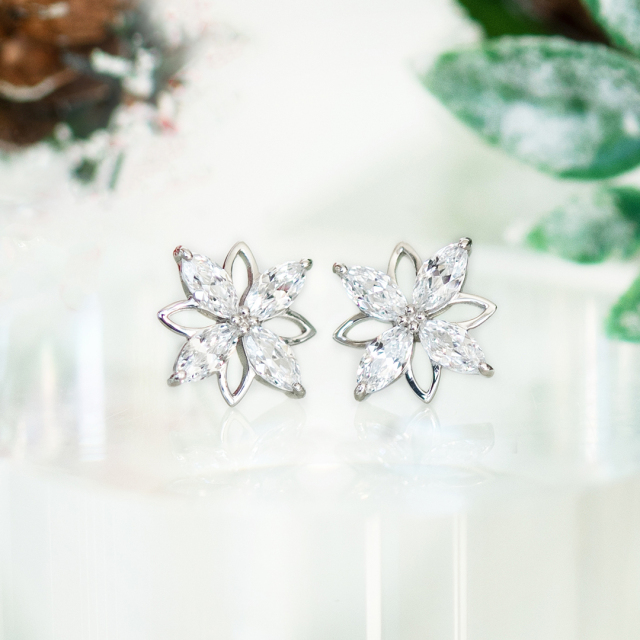 ピアス シルバー925  ロジウムコーティング K10ホワイトゴールド キュービックジルコニア