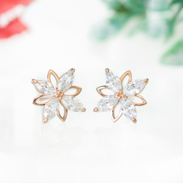 【2025 Christmas gift collection】ピアス シルバー925 ピンクゴールドコーティング  K10ピンクゴールド キュービックジルコニア