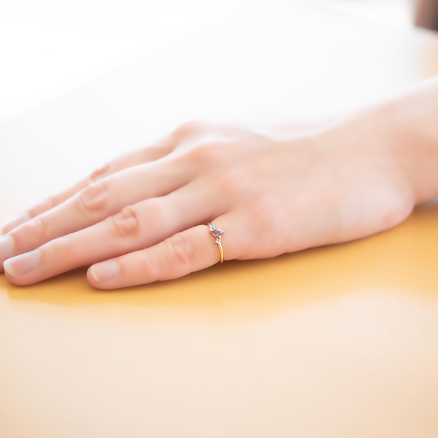 ピンキーリング K10ピンクゴールド(JLージュエルー)(ラベンダー