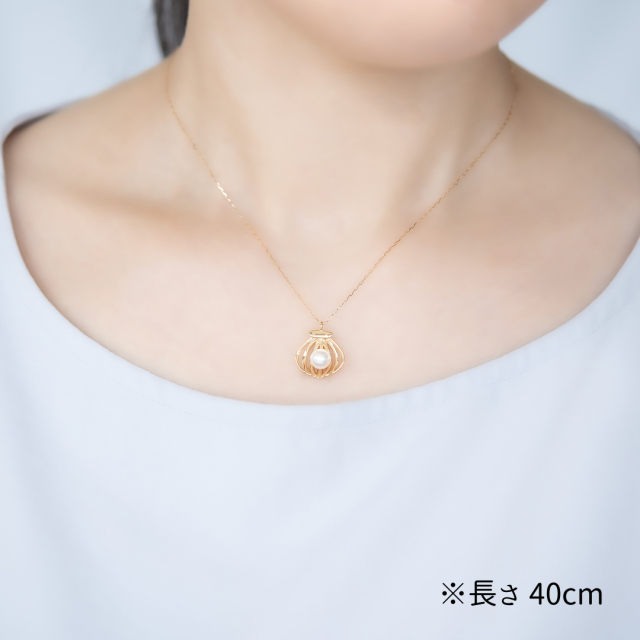 ネックレス K10イエローゴールド アコヤパール(JLージュエルー)(ほたて