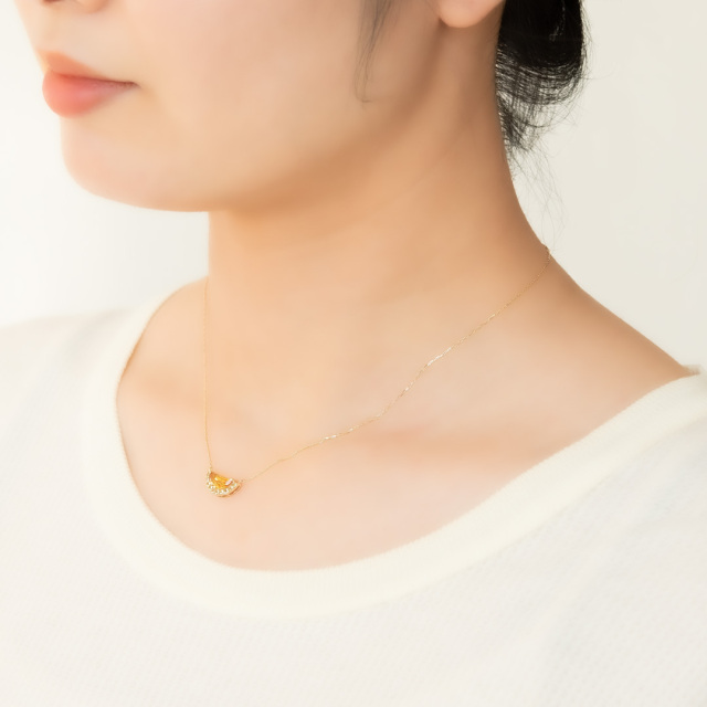 ネックレス K10イエローゴールド シトリン ペリドット(JLージュエルー