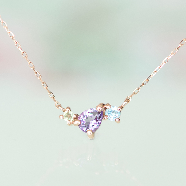 ネックレス K10ピンクゴールド(JLージュエルー)(ラベンダー)