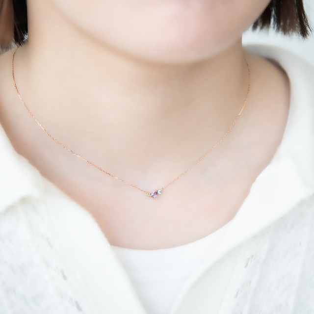 ネックレス K10ピンクゴールド(JLージュエルー)(ラベンダー