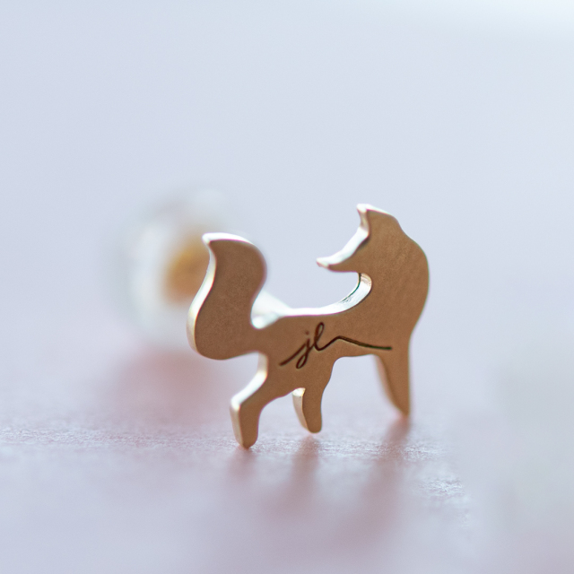 片方】ピアス K10イエローゴールド(つや消し加工)(JLージュエルー