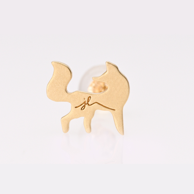 片方】ピアス K10イエローゴールド(つや消し加工)(JLージュエルー