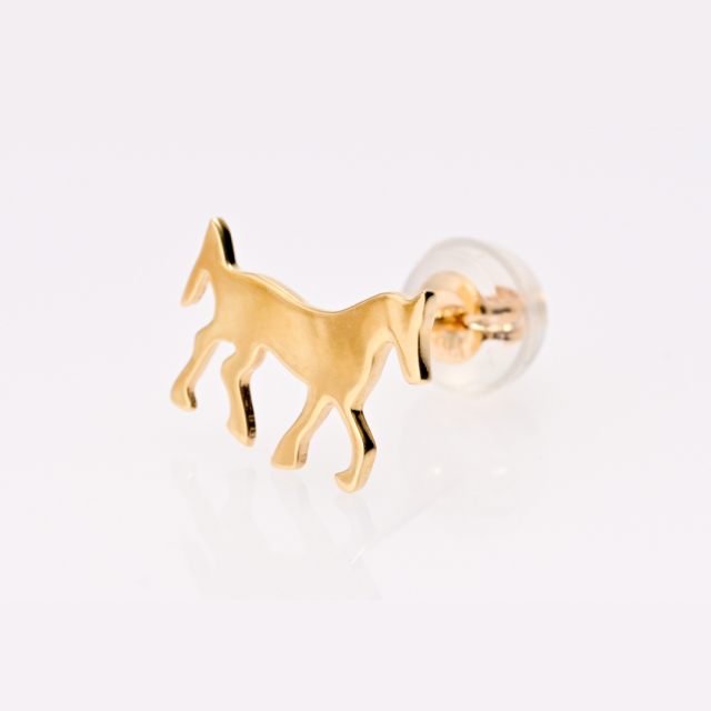 ピアス K10イエローゴールド(鏡面加工)(JLージュエルー)(野生動物の