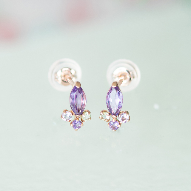ピアス K10ピンクゴールド (JLージュエルー)(ラベンダー)