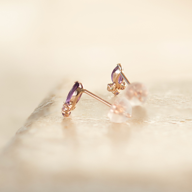 ピアス K10ピンクゴールド (JLージュエルー)(ラベンダー) アクセサリー