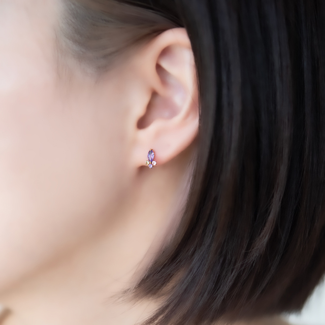 ピアス K10ピンクゴールド (JLージュエルー)(ラベンダー) アクセサリー