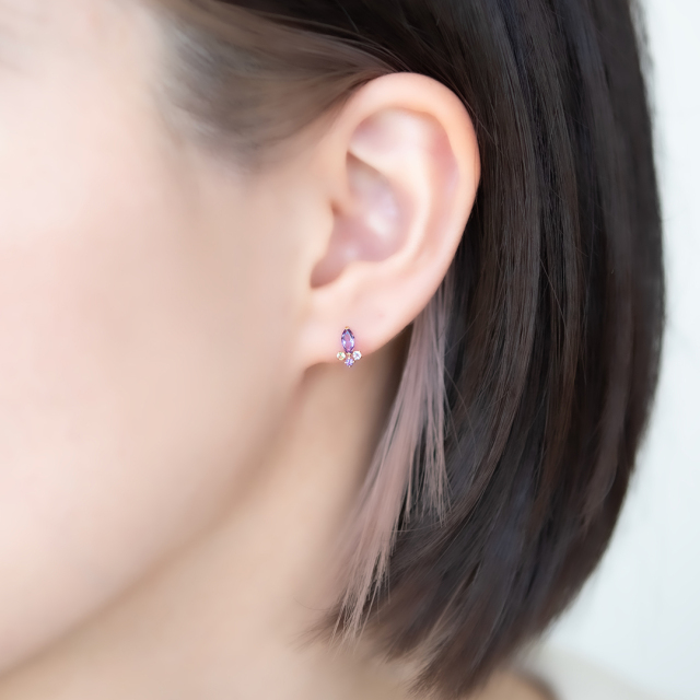 ピアス K10ピンクゴールド (JLージュエルー)(ラベンダー) アクセサリー