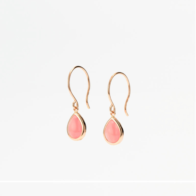 フックピアス K10ピンクゴールド 北海道産インカローズ(JLージュエルー