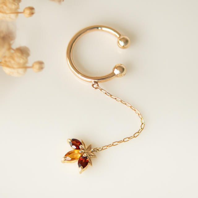 【片方】イヤカフ K10イエローゴールド(JLージュエルー)(紅葉)