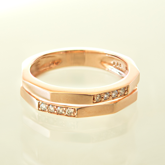 ピンキーリング K10ピンクゴールド ダイヤモンド