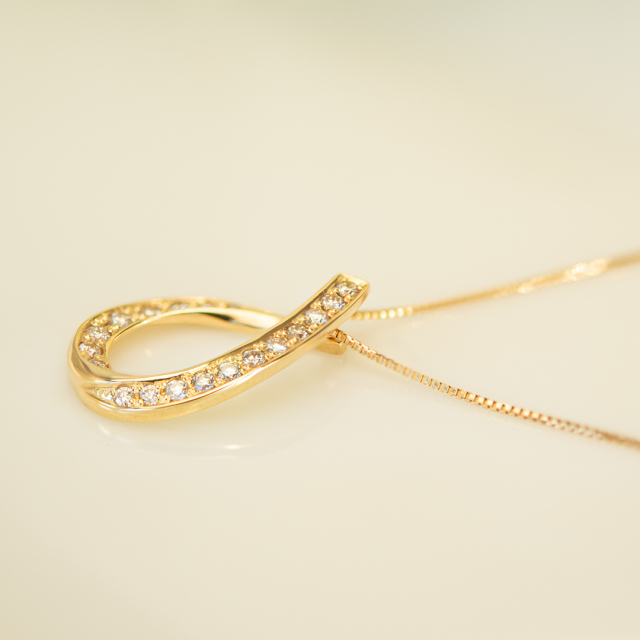 ネックレス K18イエローゴールド ダイヤモンド0.2ct(4月誕生石)(天然石  