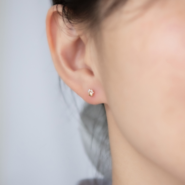 ピアス K10イエローゴールド キュービックジルコニア アクセサリーPePe