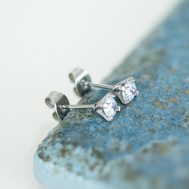 ピアス ステンレススチール キュービックジルコニア[7548850115