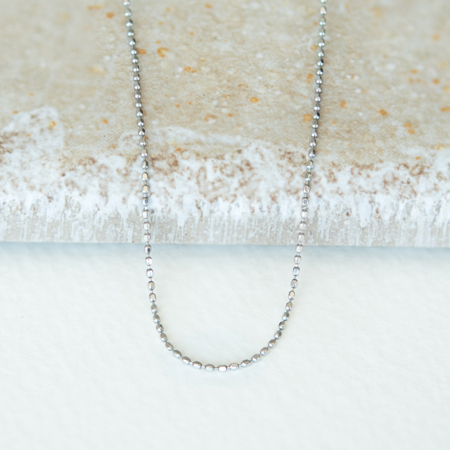 【40cmカットボールチェーン】ネックレス K10ホワイトゴールド[8331200104]