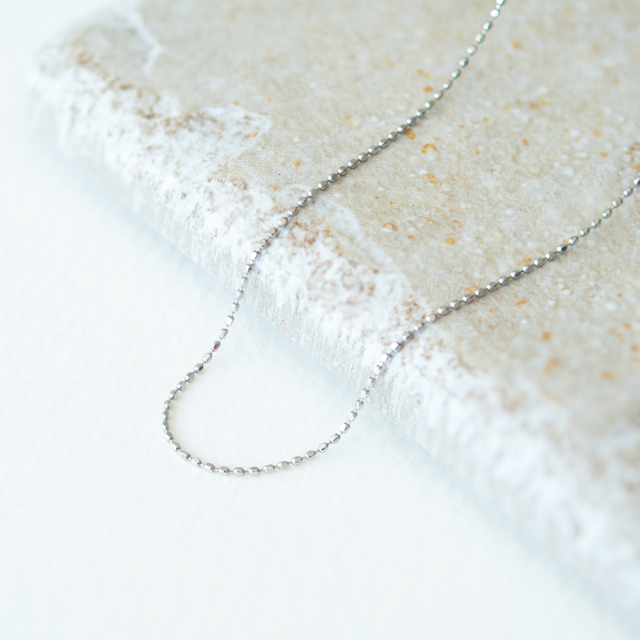 【40cmカットボールチェーン】ネックレス プラチナ[8331100101]